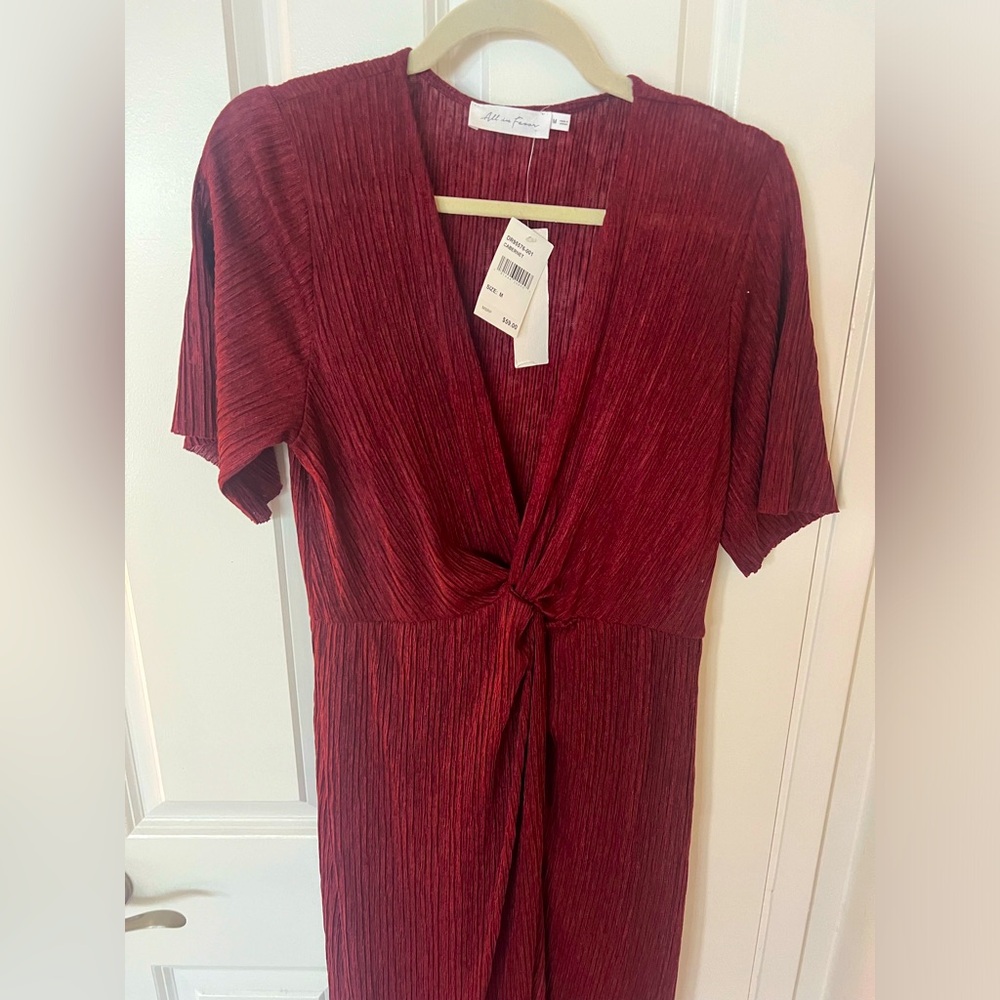 NWT All in Favor Dolman Plisse Midi Dress - Size M